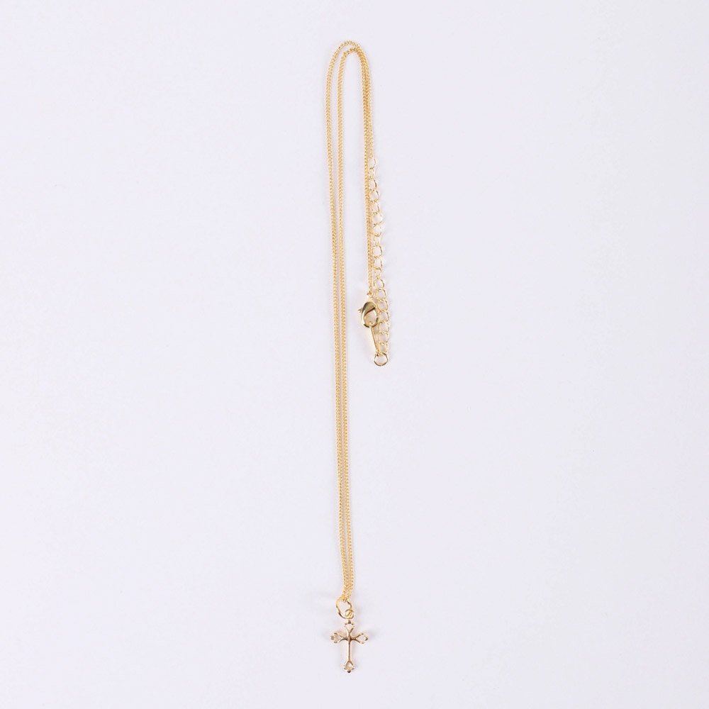 NECKLACE CUTOUT CROSS GOLD OVER SS 16-18"