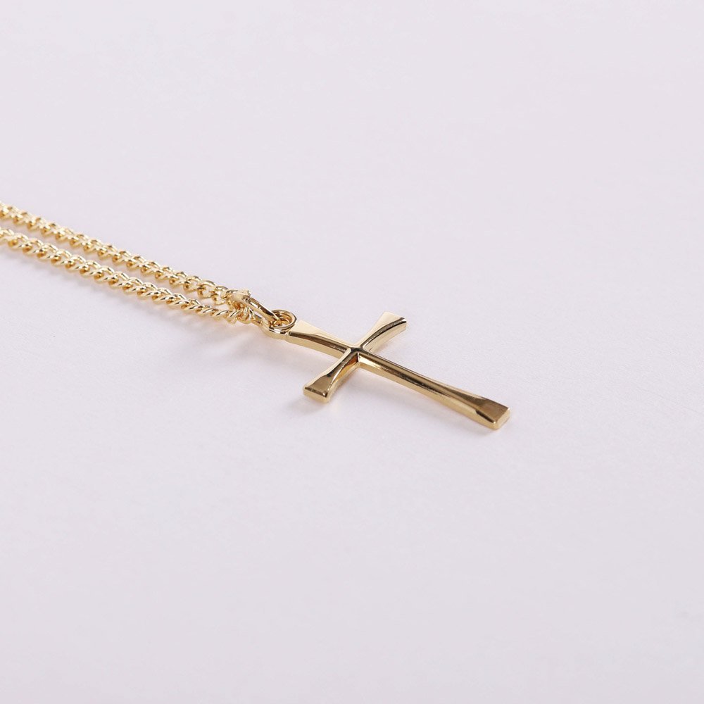 NECKLACE CROSS GOLD OVER SS 18"