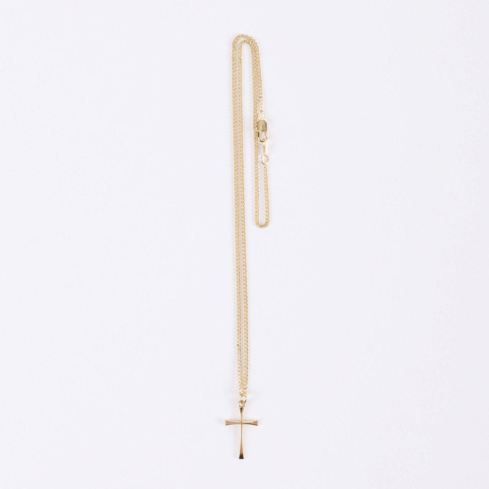 NECKLACE CROSS GOLD OVER SS 18"