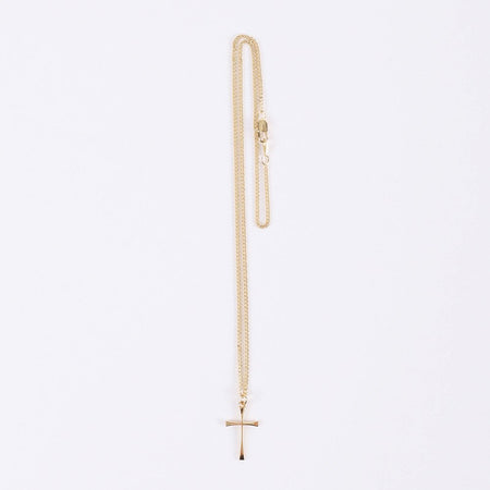 NECKLACE CROSS GOLD OVER SS 18"
