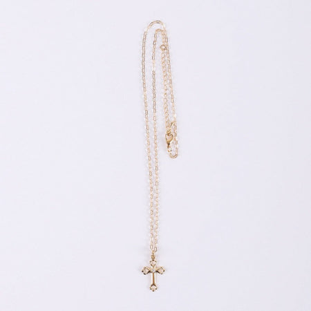 NECKLACE CROSS W/CZ GOLD OVER SS 18"
