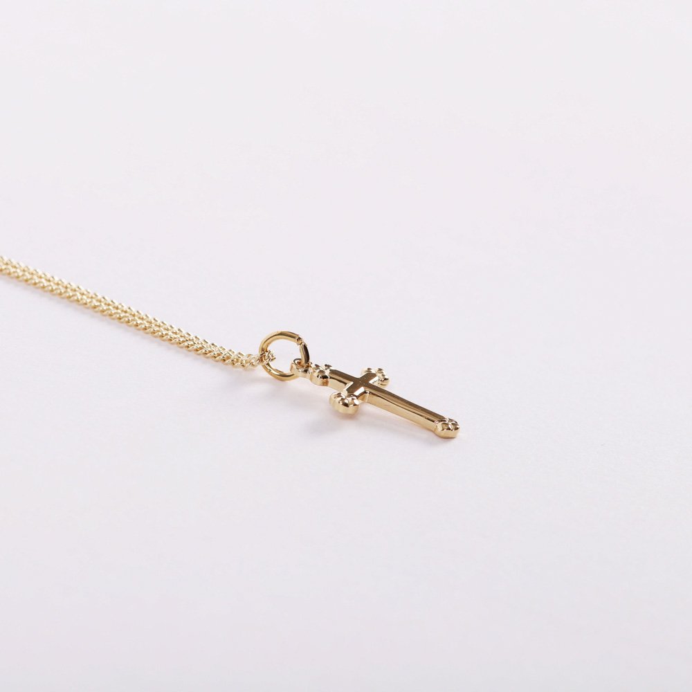 NECKLACE CROSS GOLD OVER SS 16-18"