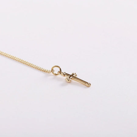 NECKLACE CROSS GOLD OVER SS 16-18"