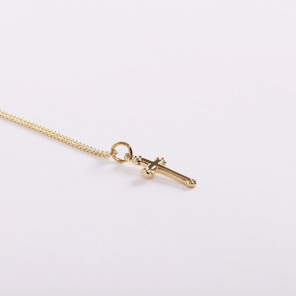 NECKLACE CROSS GOLD OVER SS 16-18"
