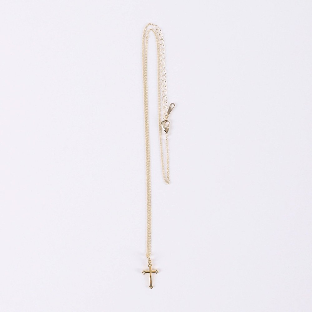 NECKLACE CROSS GOLD OVER SS 16-18"