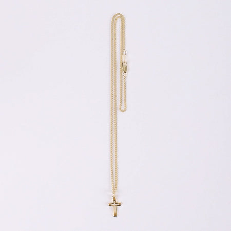 NECKLACE CROSS CUT OUT GOLD OVER SS 16-18"