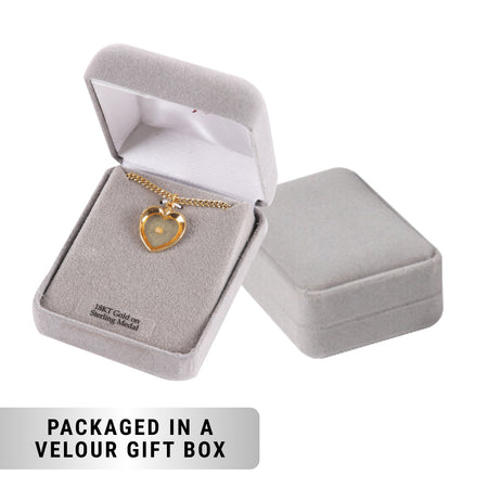 NECKLACE MUSTARD SEED HEART GOLD OVER SS 18"