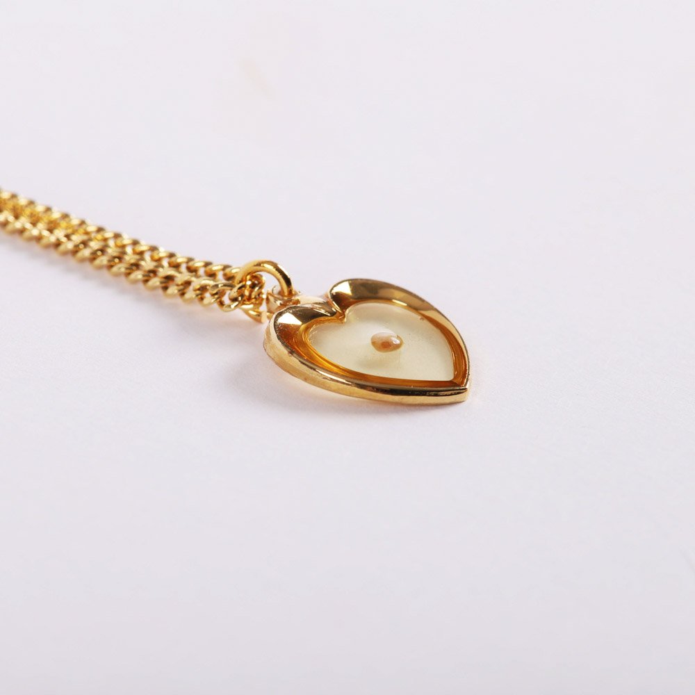 NECKLACE MUSTARD SEED HEART GOLD OVER SS 18"