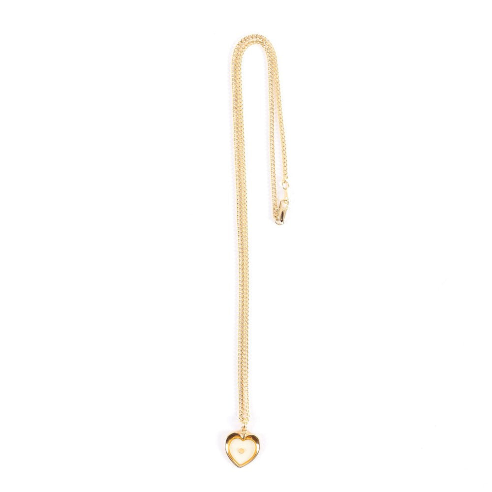 NECKLACE MUSTARD SEED HEART GOLD OVER SS 18"