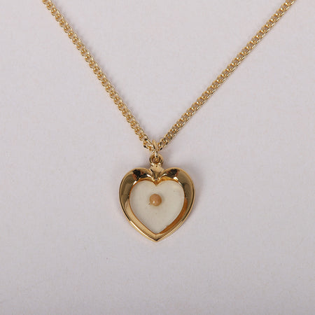 NECKLACE MUSTARD SEED HEART GOLD OVER SS 18"