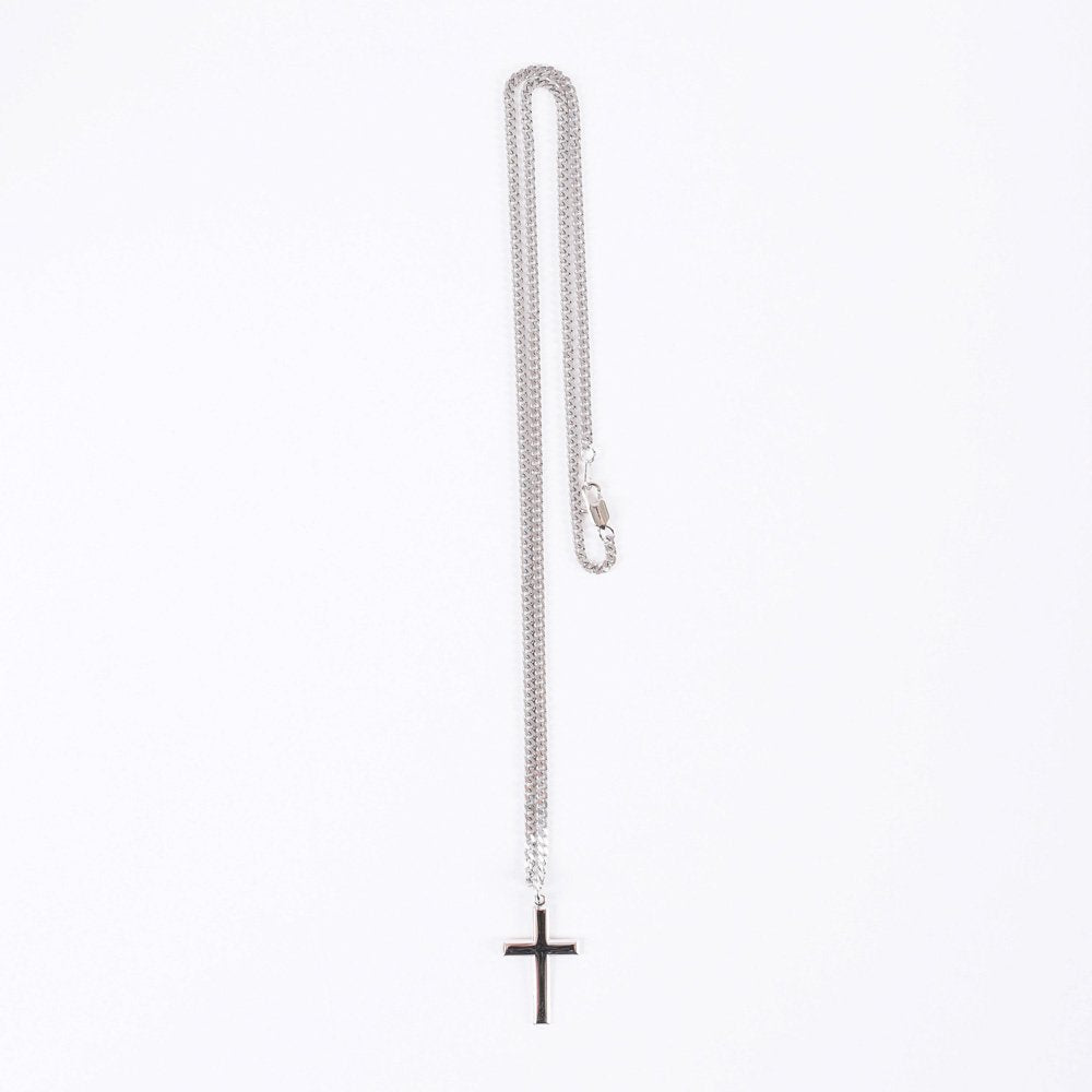 NECKLACE CROSS STERLING SILVER RHODIUM 24"