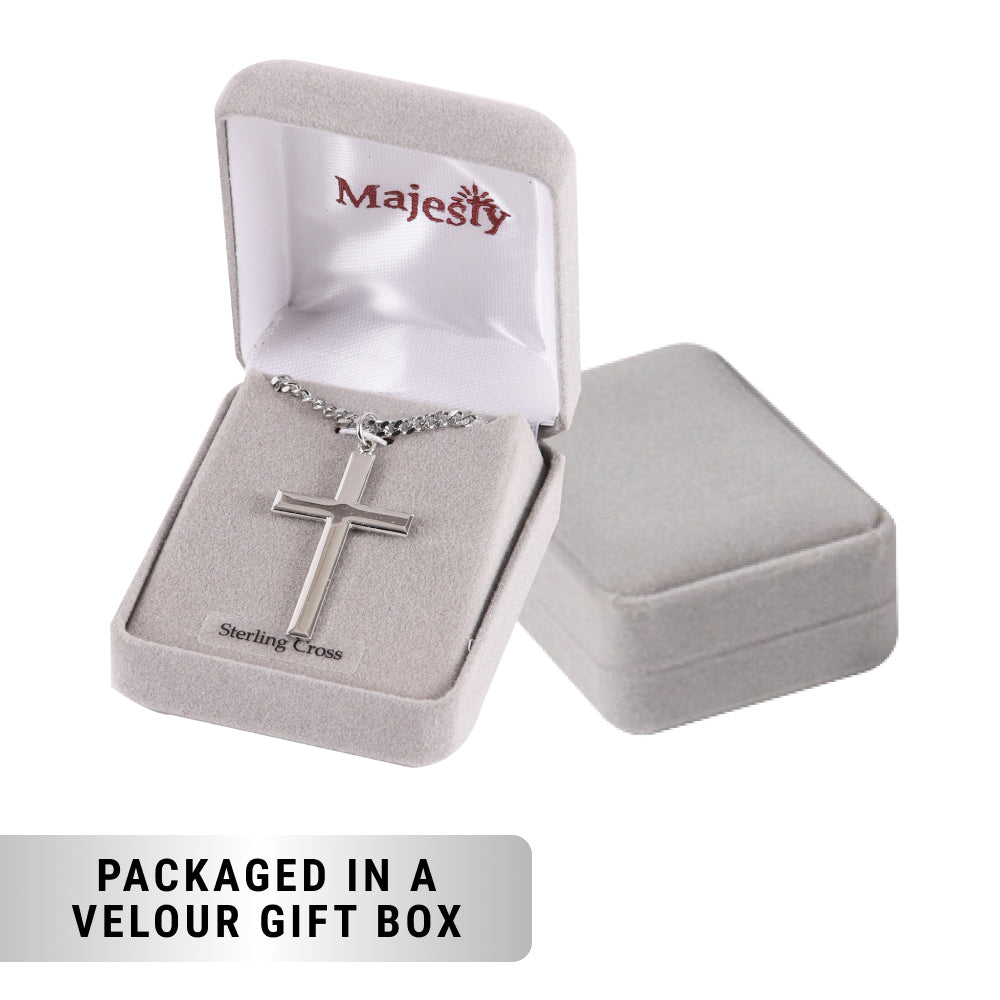 NECKLACE CROSS STERLING SILVER 24"