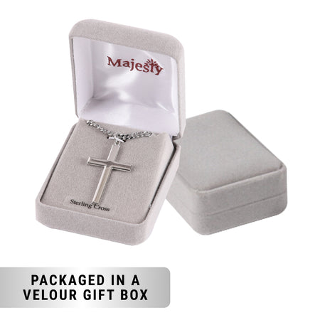 NECKLACE CROSS STERLING SILVER 24"