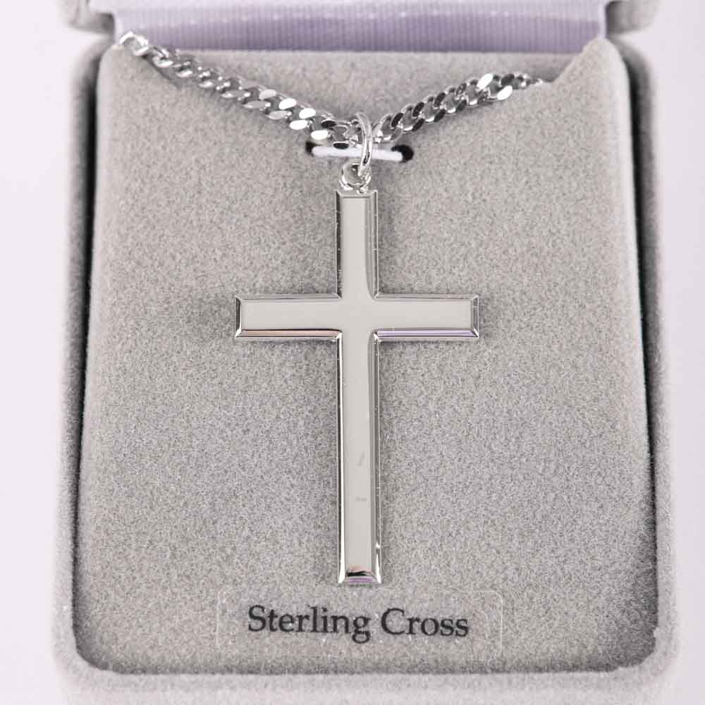 NECKLACE CROSS STERLING SILVER 24"