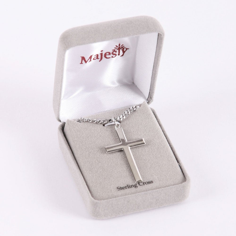 NECKLACE CROSS STERLING SILVER 24"