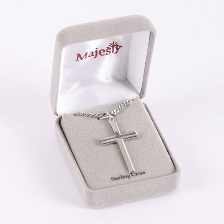 NECKLACE CROSS STERLING SILVER 24"