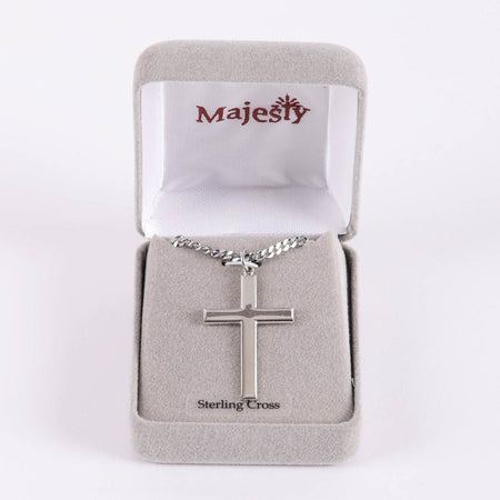 NECKLACE CROSS STERLING SILVER 24"