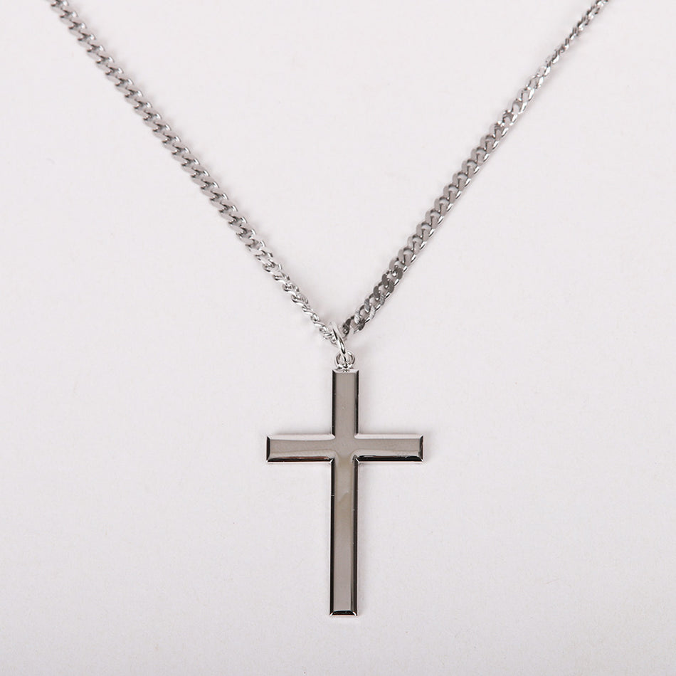 NECKLACE CROSS STERLING SILVER 24"