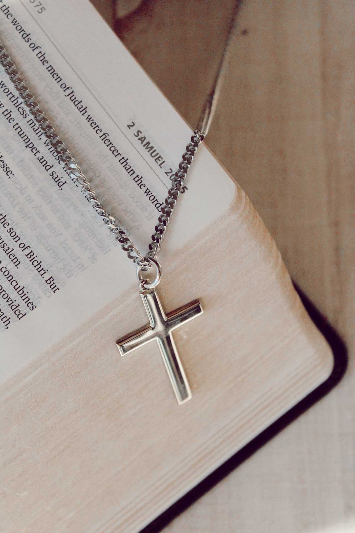 NECKLACE CROSS STERLING SILVER 24"