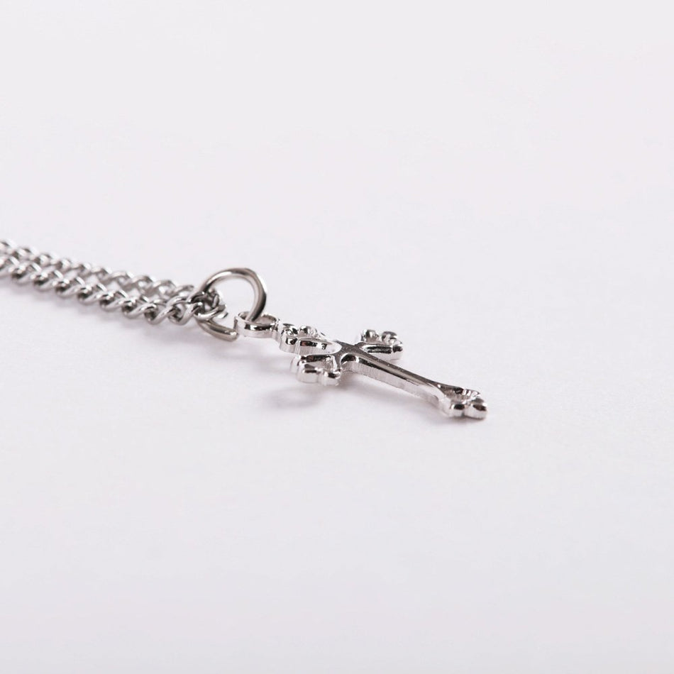 NECKLACE CROSS STERLING SILVER 16-18"