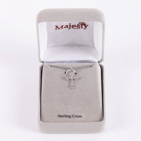 NECKLACE CROSS STERLING SILVER 16-18"