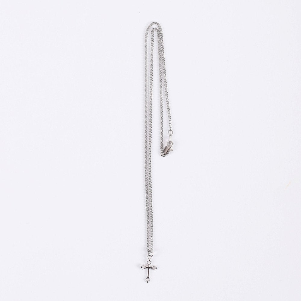 NECKLACE CROSS STERLING SILVER 16-18"