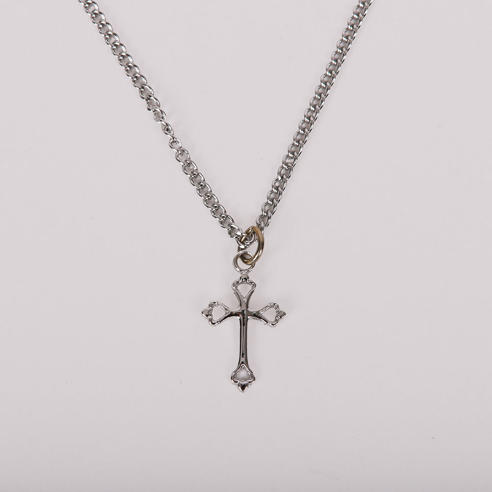 NECKLACE CROSS STERLING SILVER 16-18"