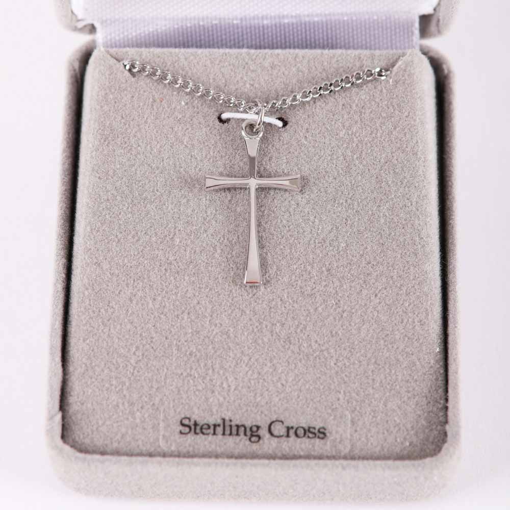 NECKLACE CROSS STERLING SILVER 18"