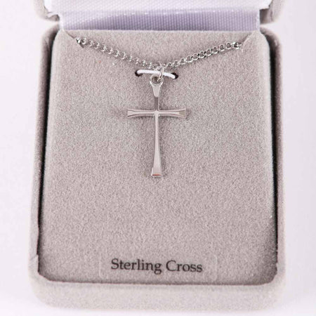 NECKLACE CROSS STERLING SILVER 18"