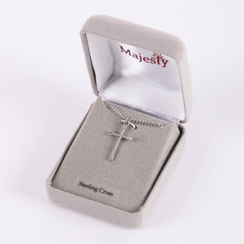 NECKLACE CROSS STERLING SILVER 18"