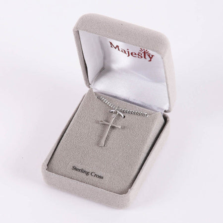 NECKLACE CROSS STERLING SILVER 18"