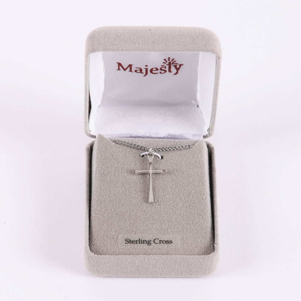 NECKLACE CROSS STERLING SILVER 18"