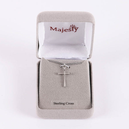 NECKLACE CROSS STERLING SILVER 18"