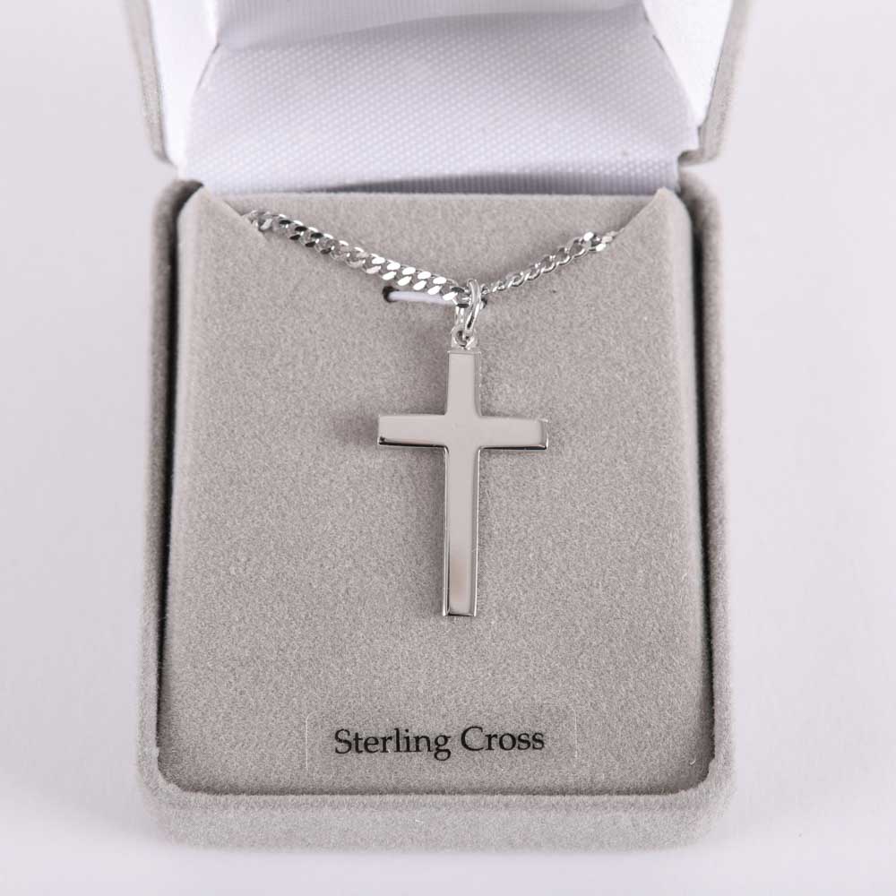 NECKLACE CROSS STERLING SILVER 20"