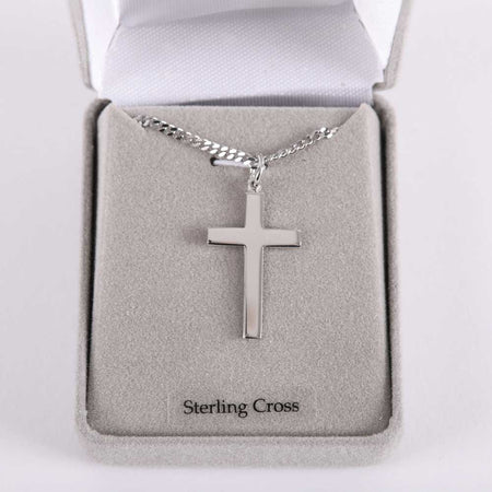 NECKLACE CROSS STERLING SILVER 20"