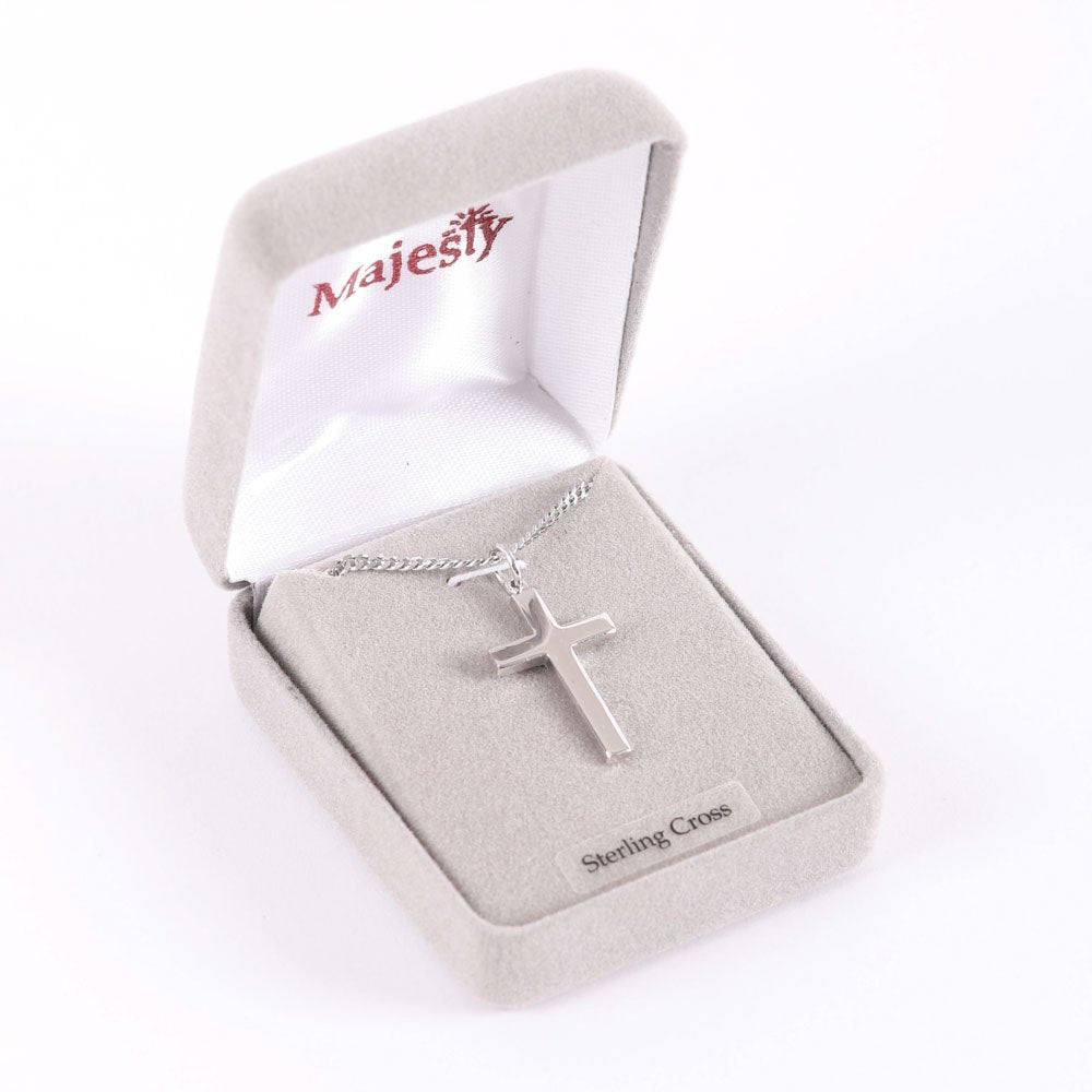 NECKLACE CROSS STERLING SILVER 20"