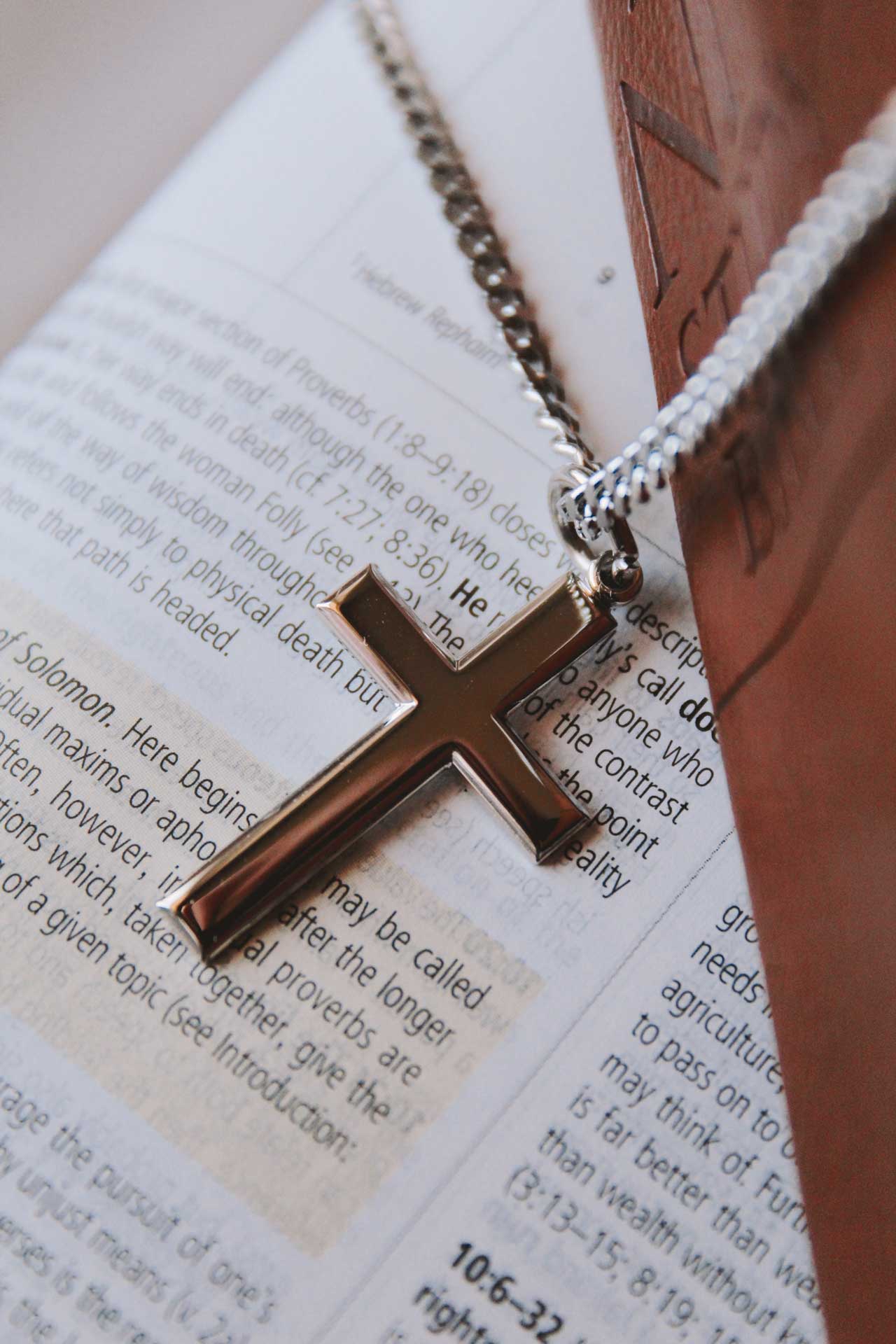 NECKLACE CROSS STERLING SILVER 20"