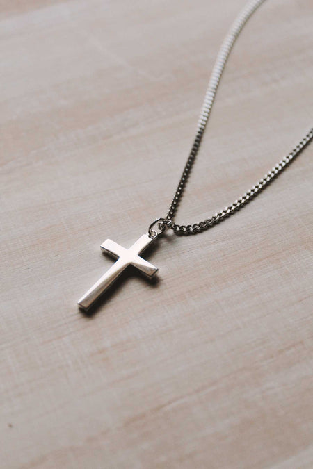 NECKLACE CROSS STERLING SILVER 20"