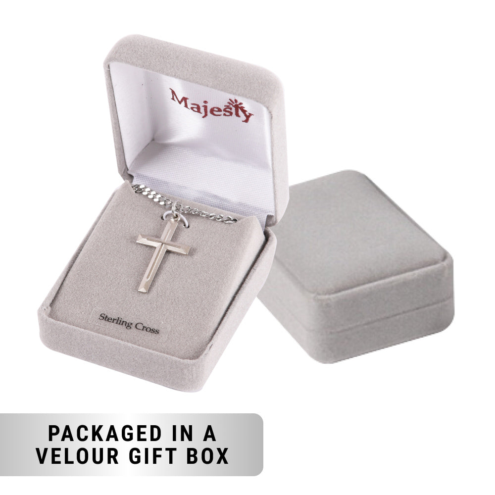 NECKLACE CROSS W/CROSS STERLING SILVER 24"