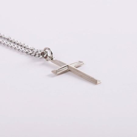 NECKLACE CROSS W/CROSS STERLING SILVER 24"