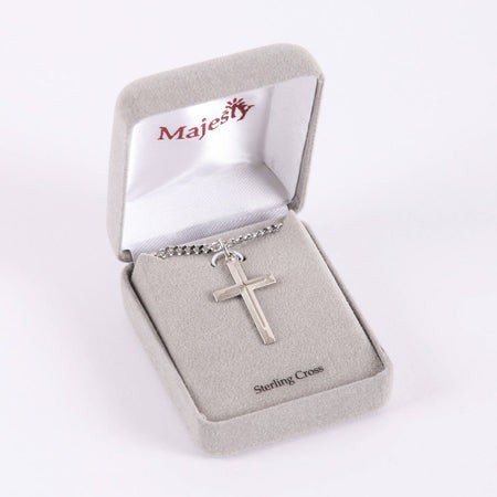 NECKLACE CROSS W/CROSS STERLING SILVER 24"