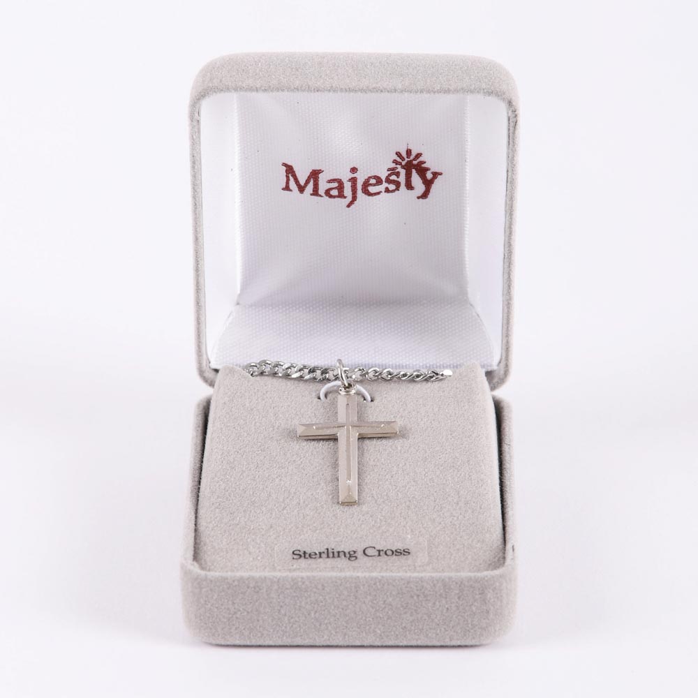 NECKLACE CROSS W/CROSS STERLING SILVER 24"