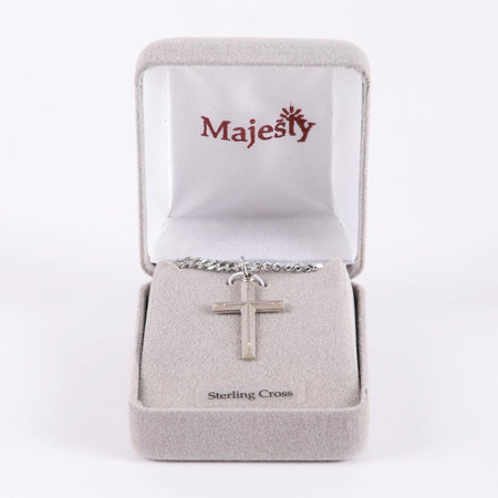 NECKLACE CROSS W/CROSS STERLING SILVER 24"