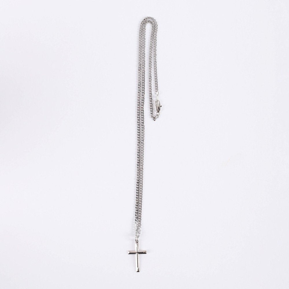 NECKLACE CROSS W/CROSS STERLING SILVER 24"
