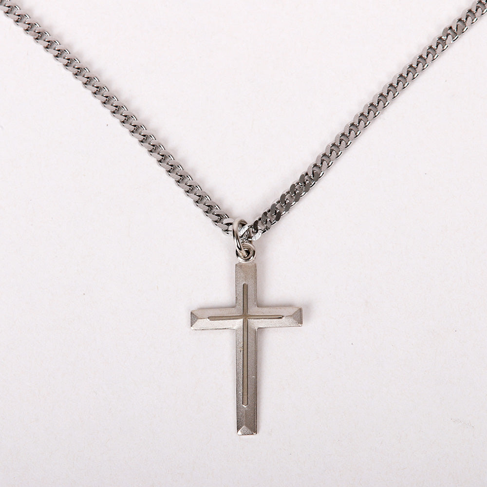 NECKLACE CROSS W/CROSS STERLING SILVER 24"
