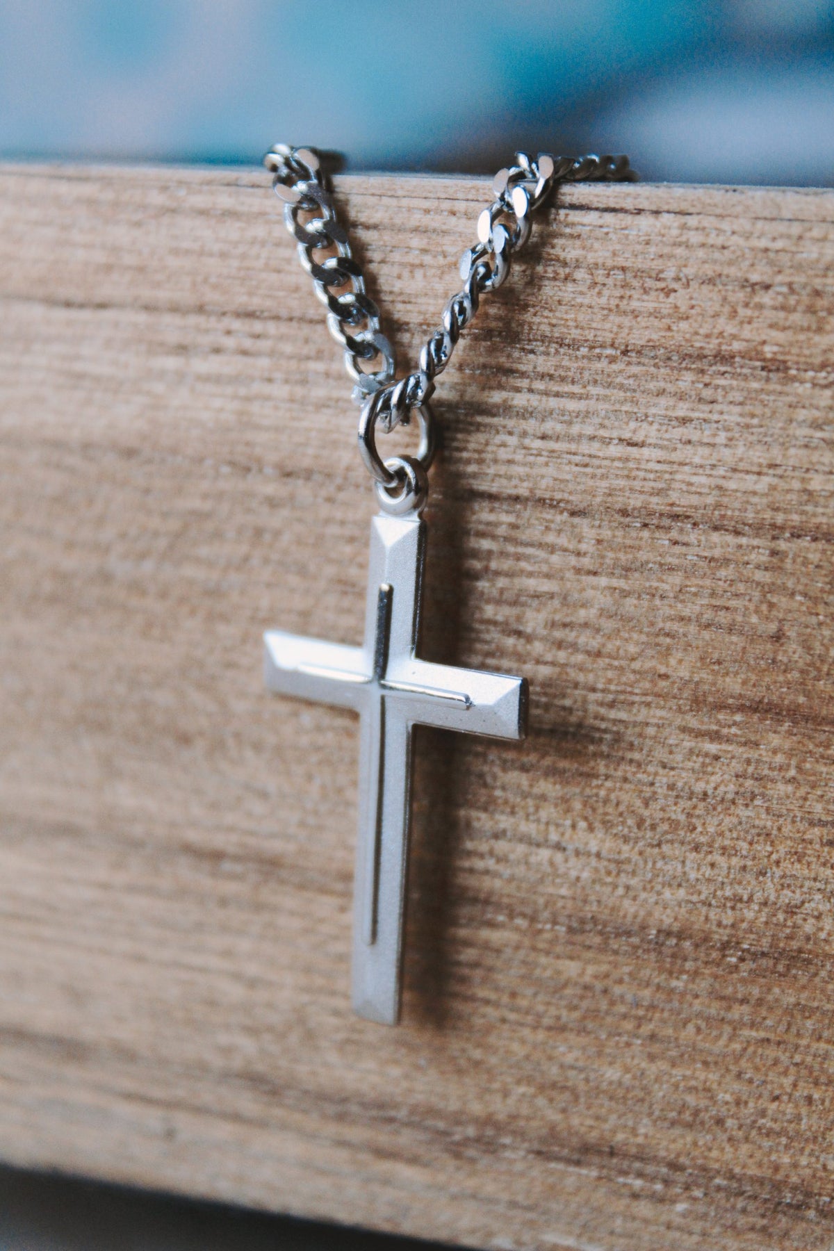NECKLACE CROSS W/CROSS STERLING SILVER 24"