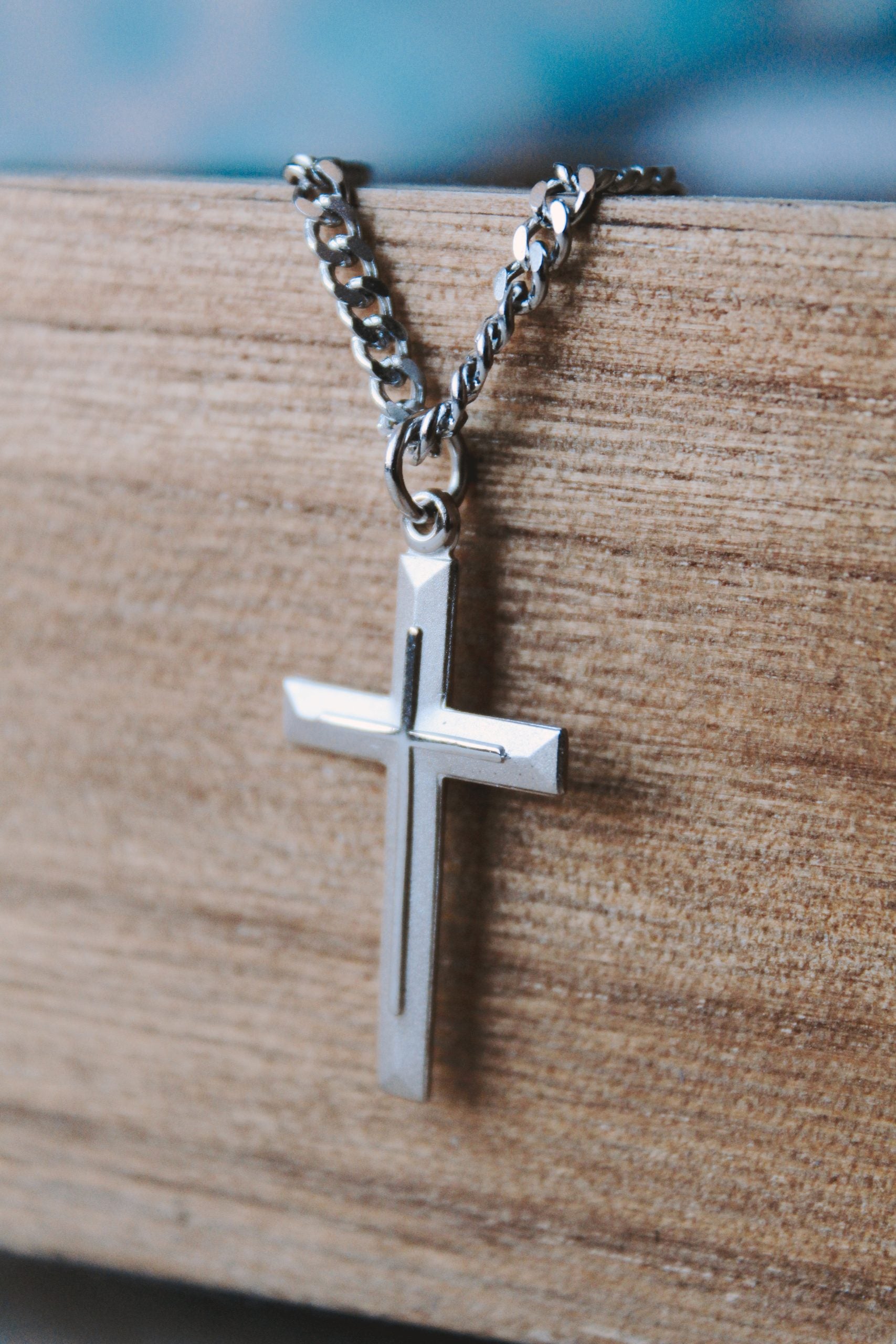 NECKLACE CROSS W/CROSS STERLING SILVER 24"