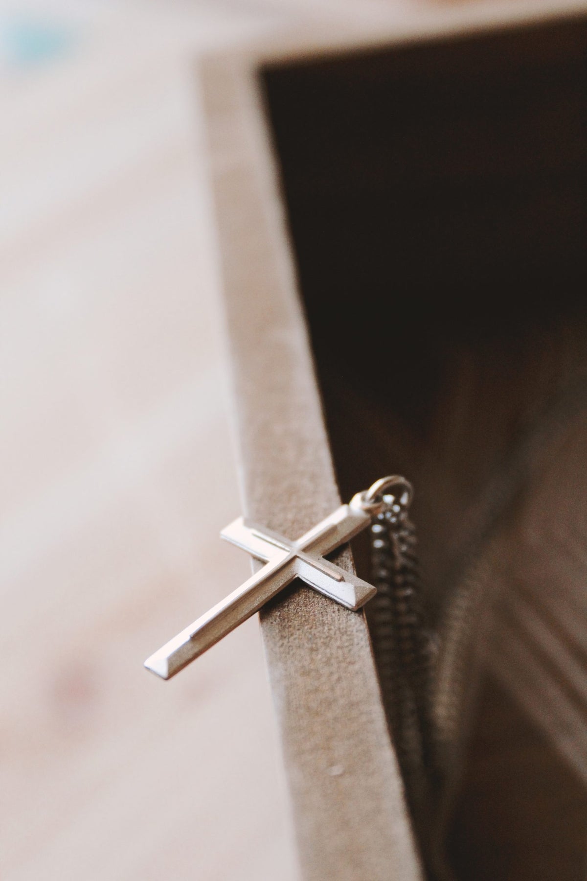 NECKLACE CROSS W/CROSS STERLING SILVER 24"