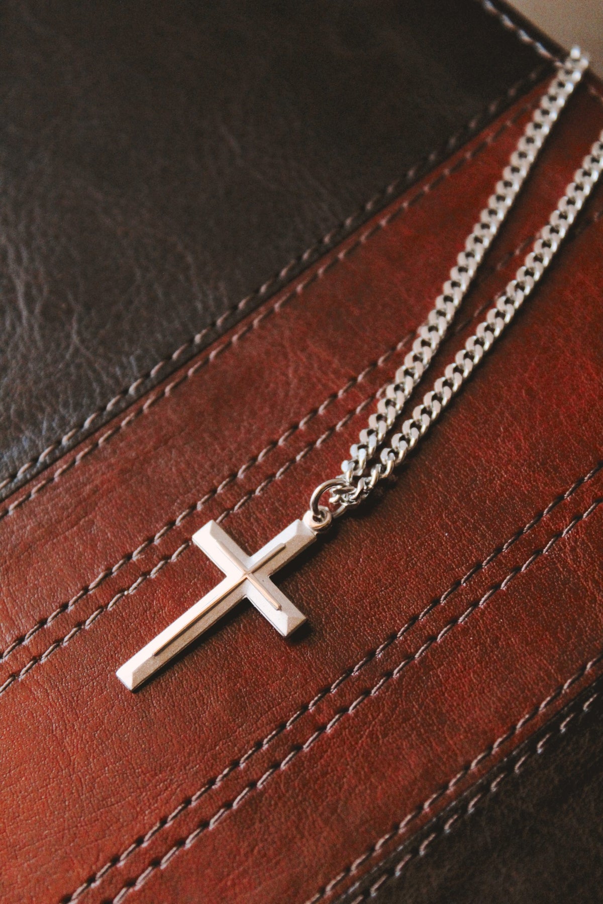 NECKLACE CROSS W/CROSS STERLING SILVER 24"
