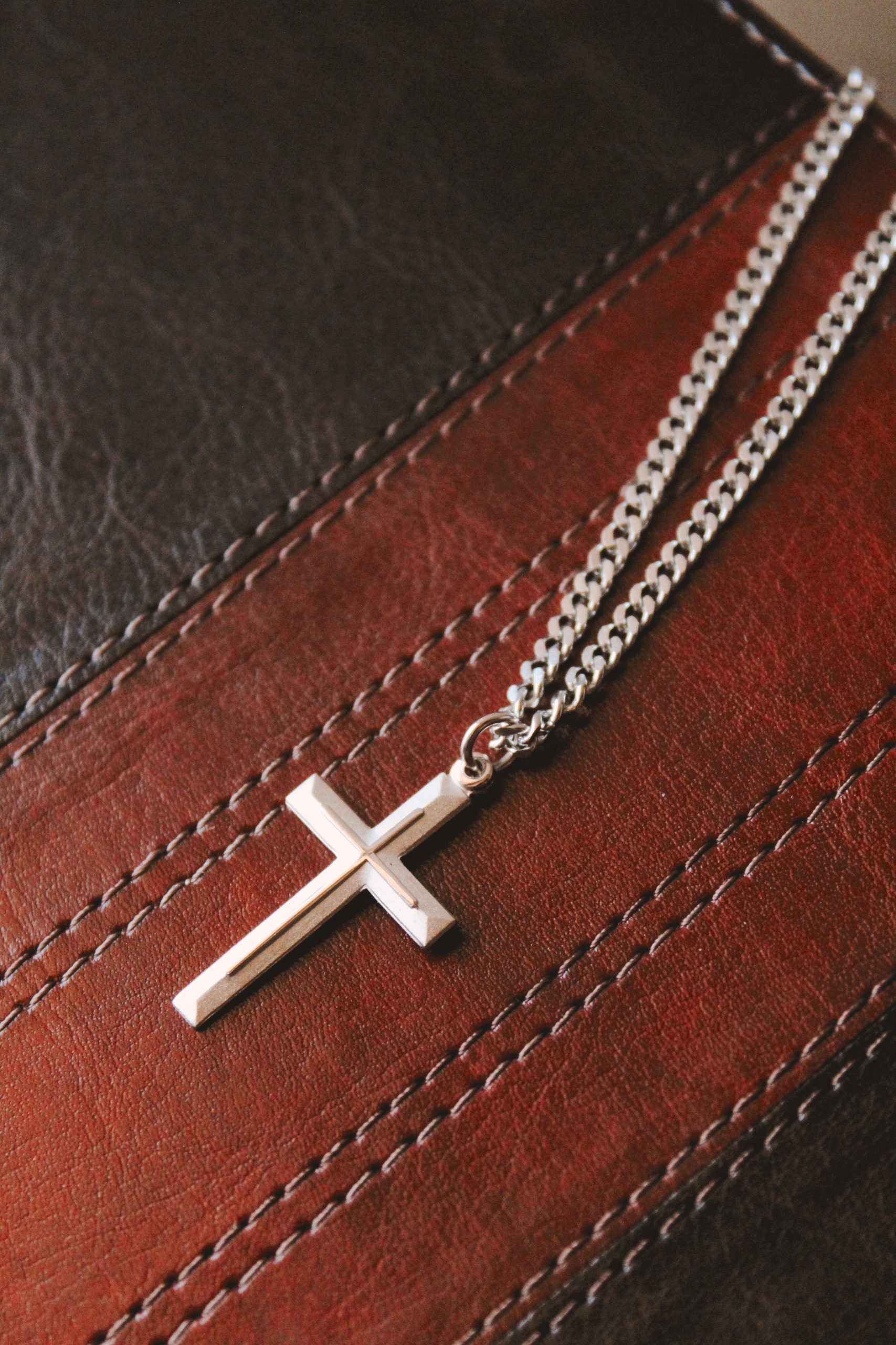 NECKLACE CROSS W/CROSS STERLING SILVER 24"